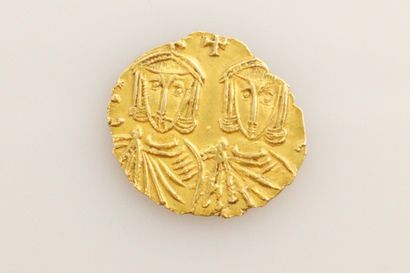  EMPIRE BYZANTIN 
Constantin V Copronyme, avec Leo IV (751 - 775) 
Solidus or frappé...