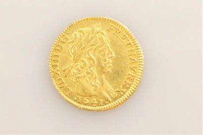 null MONNAIES ROYALES 

Louis XIII 

Demi Louis d'or à la mèche longue 1641 Paris

L4L...