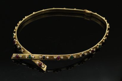 Necklace in 18K (750) gold, composed of two...