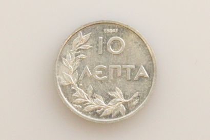  MONNAIE ETRANGERE 
Grèce - Constantin 1er 
Essai de 10 lepta en aluminium frappé...