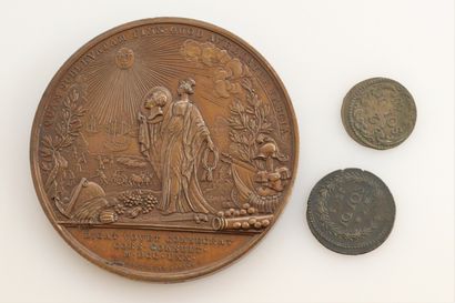 null CORSE 

Pascal Paoli : 2 soldi 1766, 4 soldi 1765 et la médaille en bronze du...