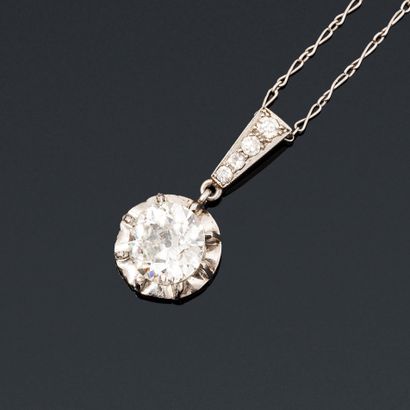 Pendant in 18K (750) white gold, set with...