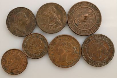 null FRANCE AND ABROAD

Lot of 15 copper coins of the 19th century

France: 5 trials...