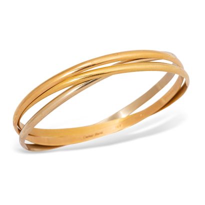 null CARTIER

Trinity bracelet, 3 rods in three shades of 18K (750) gold. 

Signed...