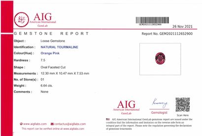 null Pink/orange tourmaline on paper. 

Accompanied by an AIG certificate dated November...