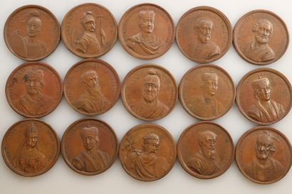 null MEDAILLES

RUSSIE

Série (incomplète) de 48 médailles numérotées en bronze à...