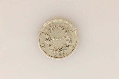  NAPOLEON I 
Quart de franc en argent 1808 Bayonne (4381 ex.) 
Le Franc : 161/4 
Rare,...