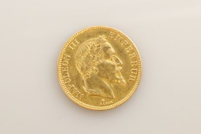 null FRENCH CURRENCY 

NAPOLEON III 

100 francs gold head laurel 1865 Paris. 

Franc...