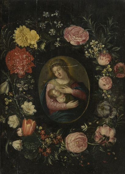 null FLEMISH SCHOOL of the XVIIth century



Garland of flowers with a medallion...