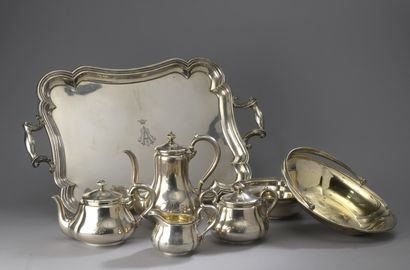 null TEA AND COFFEE SERVICE.

By SAZIKOFF, Saint Petersburg, 1874.

Including a teapot,...