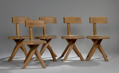 null Pierre CHAPO (1927 - 1987)

Dining room furniture in solid elm consisting of...