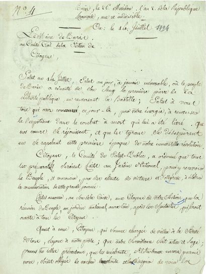 null Jean-Baptiste LESCOT-FLEURIOT (1761-1794) Maire de Paris, guillotiné avec Robespierre....