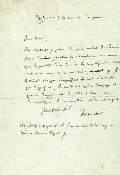 null Antoine DORFEUILLE (1750-1795) comédien et littérateur, il prêcha la Révolution...