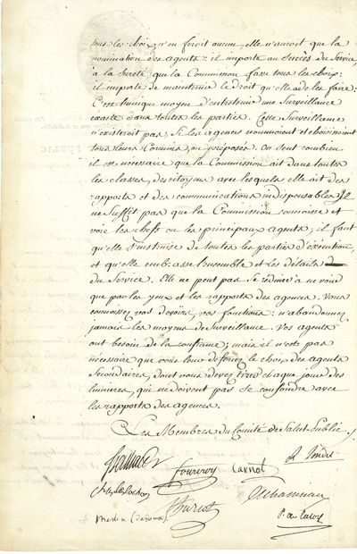 null comité de salut public. 3 L.S. ou P.S., Paris (septembre-octobre 1794) ; 6 pages...