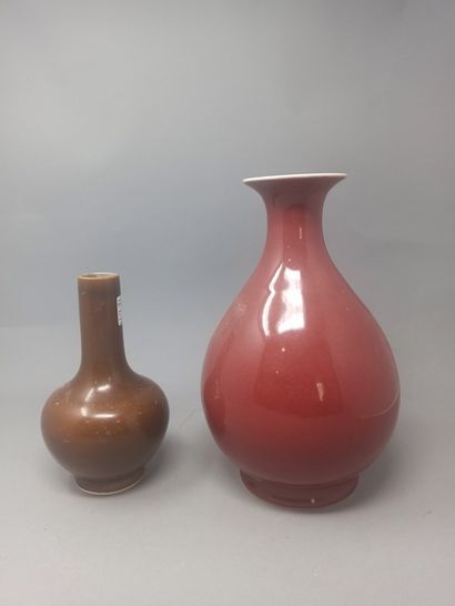 Meeting of two vases, one with an oxblood...