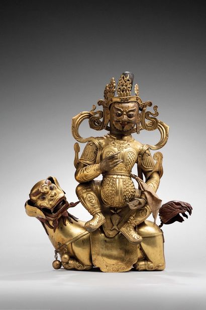 null TIBET, 18th century.

Gilded bronze and copper embossed subject, with polychrome...