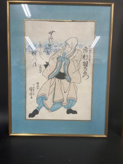 null Deux estampes représentant des acteurs de théâtre par kuniyoshi et Kunisada.

Japon,...