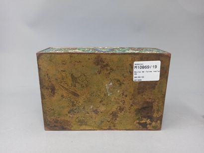 null Box of rectangular form with polychrome cloisonné decoration of interlacing...