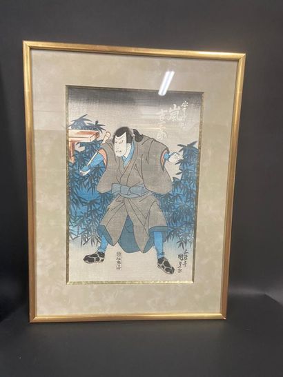 null Deux estampes représentant des acteurs de théâtre par kuniyoshi et Kunisada.

Japon,...