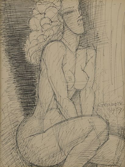 null GROMAIRE Marcel, 1892-1971

Seated nude, 1959

pen and black ink on paper (slight...