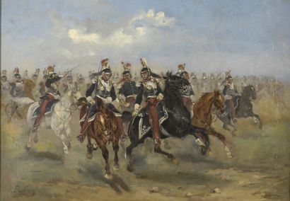 null DUPRAY Henry Louis, 1841-1909

The Charge of the Cuirassiers, 1874

oil on canvas

signed...