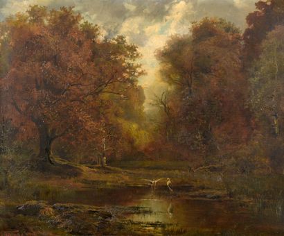 LEVIGNE Theodore, 1848-1912

Pond with two...