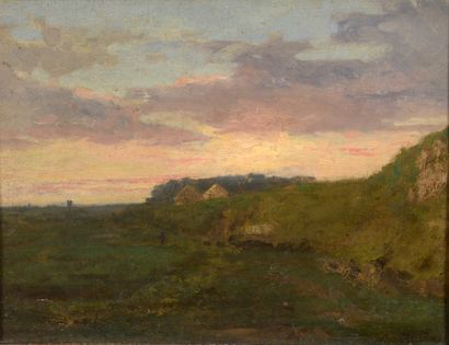 null LA VILLETTE Élodie, 1843-1917

Country at dusk

oil on cardboard (wear and restoration)

signed...