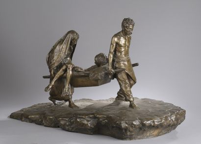 null LENCK Rudolf F., XIXe-XXe siècle

Le retour du blessé

groupe en bronze à patine...