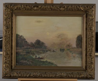 null ANGLADE Gaston, 1854-1919

River banks at dusk

pair of oil on canvas forming...