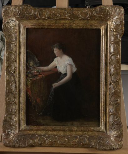 null JUNDT Gustave Adolphe, 1830-1884

Woman with a fan, 1880

oil on panel (small...