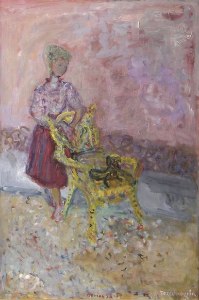 null TERECHKOVITCH Constantin, 1902-1978

Young woman with dog, 1953-54

oil on paper...
