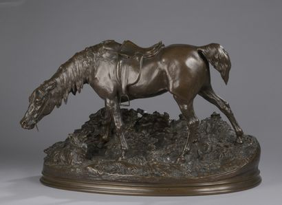 null MÈNE Pierre Jules, 1810-1879

Large hunting mare with small griffon dog

bronze...