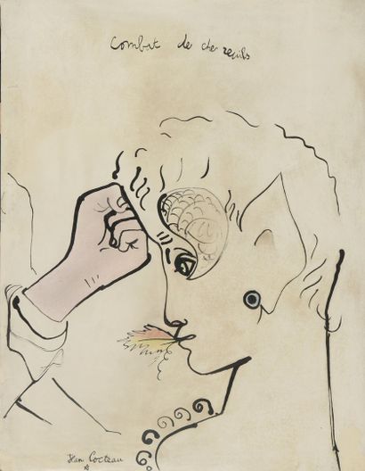 null 
COCTEAU Jean, 1889-1963





Deer fights





Indian ink and colored pencils...