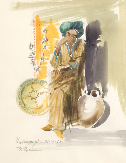 null PREKAS Paris, 1926-1999

Seated Moroccan, Marrakech, 1987

watercolor and gouache

signed,...
