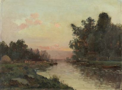 null ANGLADE Gaston, 1854-1919

River banks at dusk

pair of oil on canvas forming...