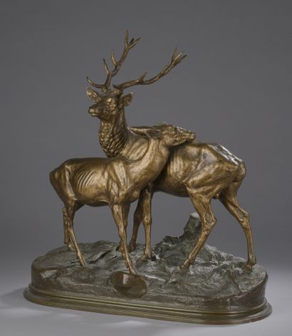 DUBUCAND Alfred, 1828-1894

Stag and doe

bronze...