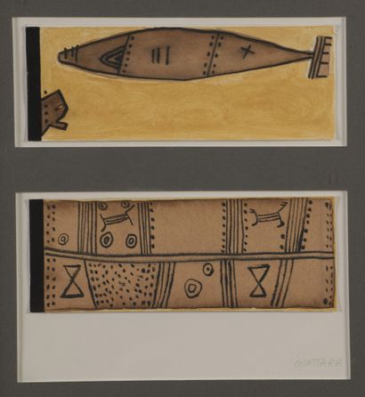 null OUATTARA Hamed, attributed to

Untitled

two projects of checkbooks with gouache...