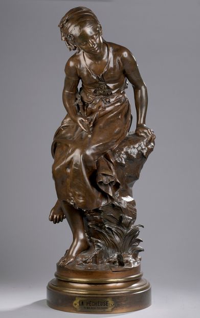 null MOREAU Mathurin, 1822-1912

The fisherwoman

bronze with light brown patina...