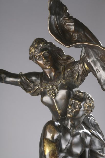 null GAUDEZ Adrien, 1845-1902

Pro patria

groupe en bronze à patine brun foncé (usures...
