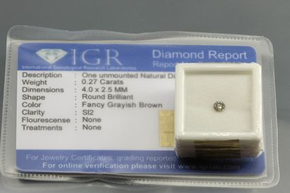 null Round fancy grayish brown diamond under seal.

Accompanied by a report of the...