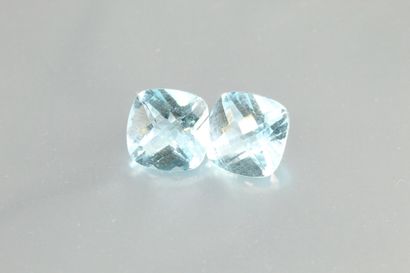 null Faceted cushion aquamarine pairing.

Weight: 5, 10 cts.