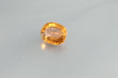 null Oval orange tourmaline on paper. 

Weight: 2, 35 cts. 

Scratches.