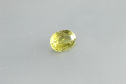 null Green tourmaline oval on paper.

Weight : 1, 39 cts.