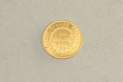 null Pièce en or de 20 Francs au Génie (1876 A).

TTB à SUP. 

Poids : 6.45 g.