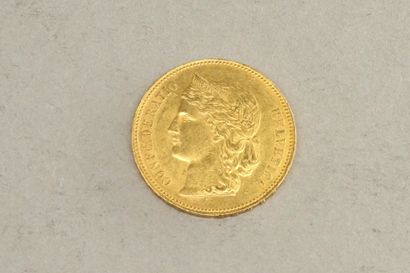 null Pièce en or de 20 francs Tête Helvetia (1890 B) 

Poids : 6.43 g. 



FRAIS...