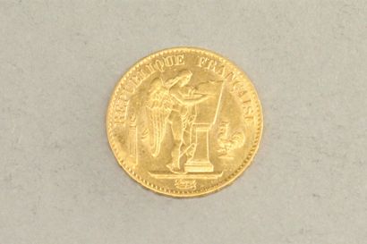 null Pièce en or de 20 Francs au Génie (1876 A).

TTB à SUP. 

Poids : 6.45 g.