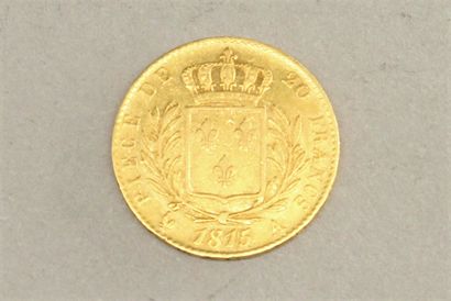 null Pièce en or de 20 Francs Louis XVIII (1815 A).

TTB à SUP.

Poids : 6.45 g.