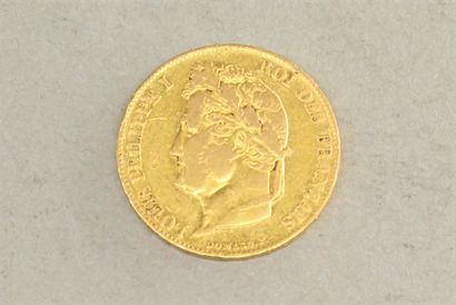 null Gold coin of 20 Francs Louis Philippe (1833 B).

TTB to SUP. 

Weight : 6.45...