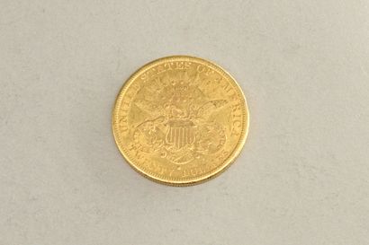 null Pièce en or de 20 dollars " Liberty Head - Double Eagle " avec devise - 1883...