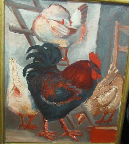 DANY (XXe siècle) Le petit coq
huile sur toile, signée en haut à droite, titrée au...